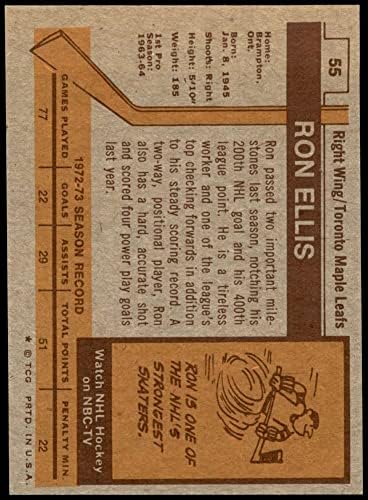 1973 Topps 55 Ron Ellis Toronto Leafs Leafs NM/MT Leafs