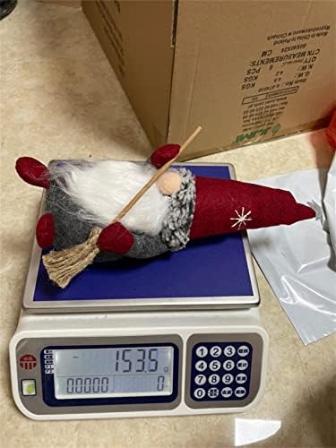 קישוטי שולחן חג המולד של HHMEI בובה גמדית חסרת פנים מיני קטיפה קישוט לחג המולד