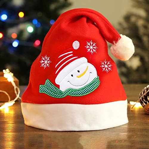 קישוטי חג המולד זקן למבוגרים כובע מכונת רקום פתית שלג חג המולד כובע & מגבר; 13176