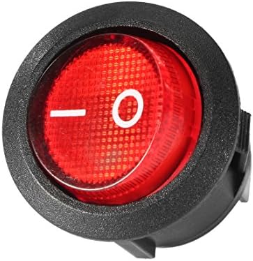 מתגי מנורה אדומה עם תאורה אחורית הפעלה / כיבוי 3 מסוף ספסט 2 מיקום קלט / פלט מיני כפתור עגול החלף מתג נדנדה קל רשום 250 וולט/10 א 125 וולט/12 א