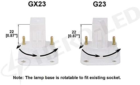 מנורת ג 'י 23-ד-8 וואט-וואט מסתובבת ג' י 23 ד 2 פינים לד החלפת מנורת פלורסנט קומפקטית, 8 וואט, 18 וואט שווה, אור יום לבן 5000 קראט, 4 מארז