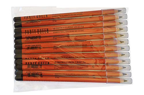 עפרונות גבות-מלכת מסיבות-חום כהה - 12 יחידות - כלי מצוין לעיצוב גבות לאמן