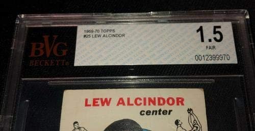 1969-70 Topps 25 Lew Alcindor BVG 1.5 RC טירון קלף דולרים דולרים Kareem Abdul-Jabbar-כרטיסי טירון כדורסל