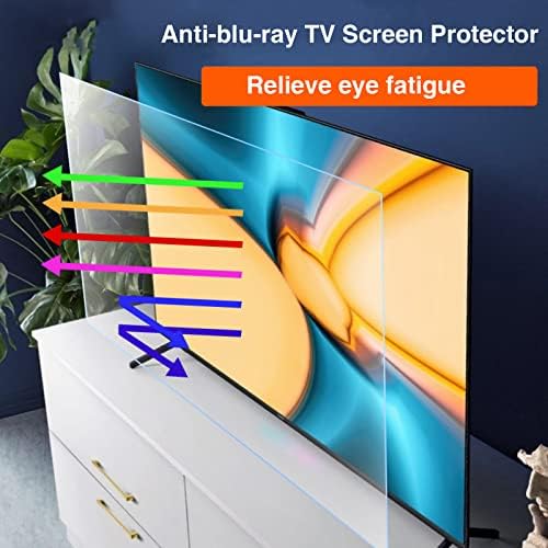 קלוניס מגן מסך טלוויזיה נגד אור כחול, סרט מסנן נגד סנוור לוח נגד שריטות מקל על מאמץ עיניים עבור מסך, לד, 4 קמ ו-47