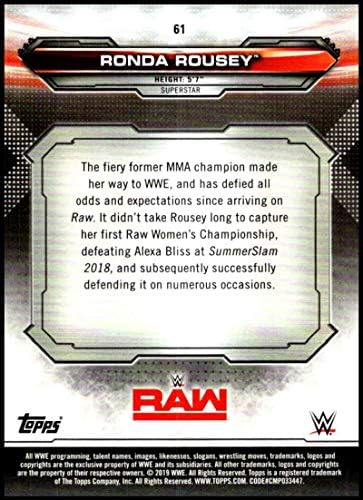 2019 Topps WWE RAW 61 כרטיס מסחר בהיאבקות רונדה רוזי
