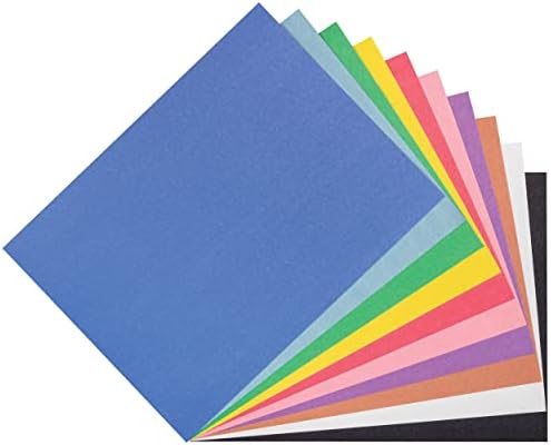 נייר בנייה של Prang, 10 צבעים שונים, משקל סטנדרטי, 9 x 12, 250 גיליונות