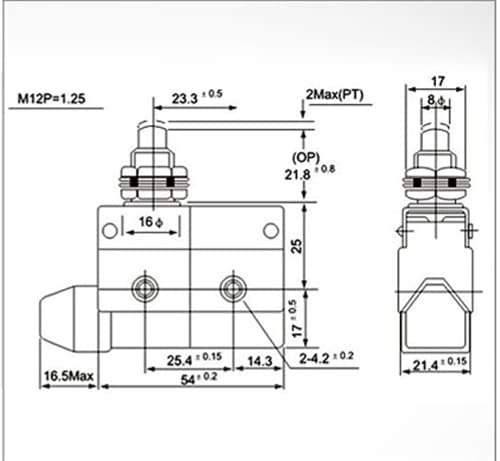 Heyiarbeit az-7120 SPDT 1NO+1NC ציר ארוך מנוף מנוף רגעי מתג מגבלה מיקרו