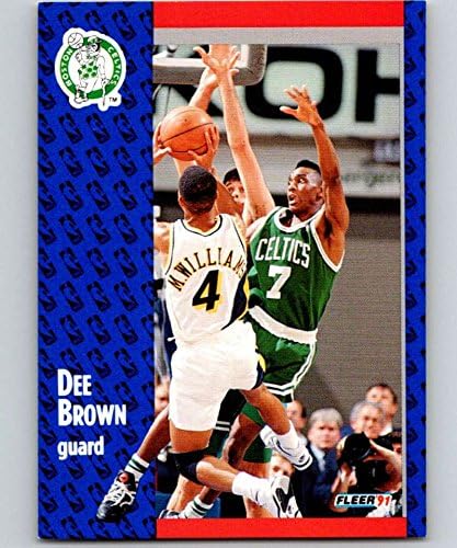 1991-92 Fleer Series 1 כדורסל 9 Dee Brown Boston Celtics רשמי מסחר ב- NBA