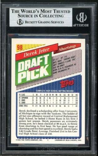 כרטיס טירון של דרק ג'טר 1993 Topps 98 BGS 8.5 - כרטיסי טירון בייסבול