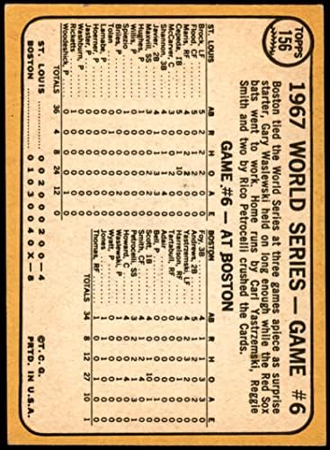 1968 Topps 156 A Series World 1967 - משחק 6 - גרבי פטרוצ'לי שני הומארים ריקו פטרוצ'לי/טים מקארבר סנט לואיס/בוסטון קרדינלס/רד סוקס אקס/MT+ קרדינלים/רד סוקס