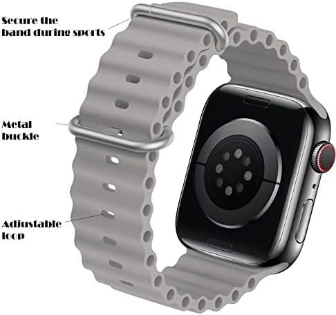 רצועת אוקיינוס ​​תואמת לפס שעון Apple 49 ממ 45 ממ 44 ממ 42 ממ 41 ממ 40 ממ 38 ממ, רצועות ספורט מתכווננות נשים רצועות עם אבזם עבור Apple Watch Ultra Iwatch Series 8 7 6 5 4 3 2 1 SE