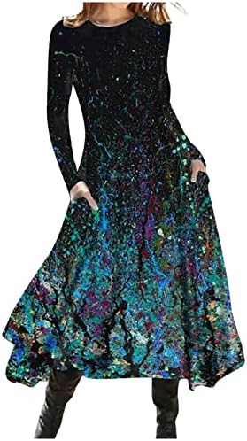 שמלות קוקטייל של נוקמופו לנשים מסיבת ערב סתיו וחורף מזדמן מזדמן שרוולים ארוכים בצבע מלא שמלת צמר שמלת בד