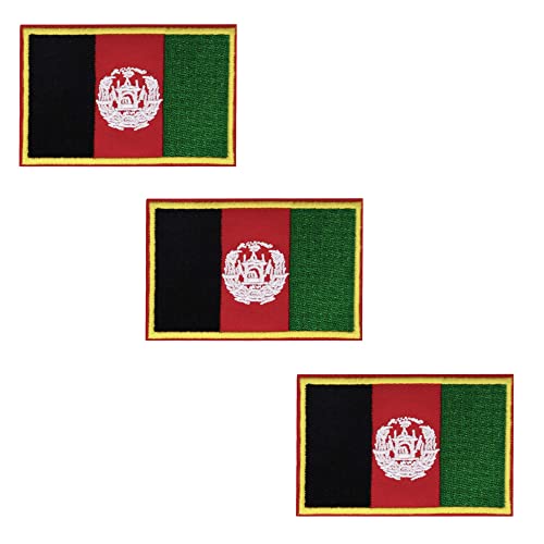 אפגניסטן דגל רקום ברזל על תיקוני 3 חתיכות סט