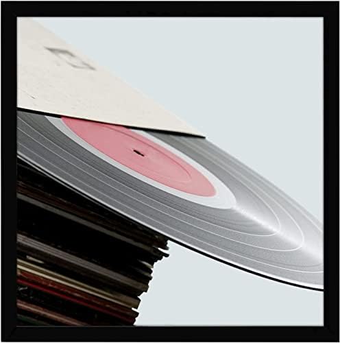 Eletecpro Black Black 12.5x12.5 מסגרת תקליטים, יציבה וקלה, מסגרת אלבום PVC מיוצרת לתצוגת תקליטי ויניל, מסגרת תקליט LP של הבית לקיר קל לתלייה לחליפה של 12x12 lp, אריזה אחת