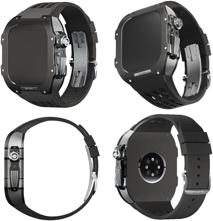 ערכת שינוי שעון שעון, ערכת רצועת שעון יוקרה עבור Apple Watch 8 Ultra 45 ממ מארז טיטניום רצועת ויטון יוקרה עבור IWatch 7 8 85 ממ שינוי שדרוג