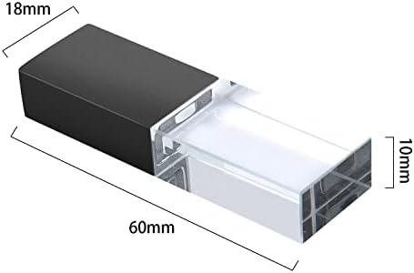 USB פלאש כונן128 ג'יגה 2.0 זיכרון פלאש עם זכוכית גביש אור כחול אבן גביש אופנתית חמוד קטן קומפקט קומפקטי נייד אטום אבק אבק מזיכרון מקל usb צורת מלבן פנדריב שחור