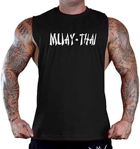 ביגוד בין מדינות לוחם אגרוף תאילנדי לגברים 442 גופיית חולצה שחורה ללא שרוולים