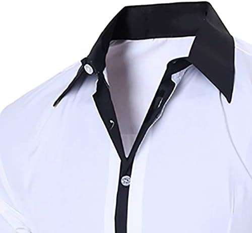 חולצות UBST לגברים, כפתור שרוול ארוך מטה צווארון מפנה חולצה מזדמנת חולצה מזדמנת משובצת חולצות רזה