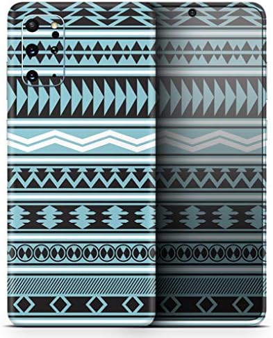תכנן וקטור Skinz Blue & Black Aztec תבנית V2 V2 מגן מדבקות ויניל עטיפת עור תואם לכיסוי Samsung Galaxy S20