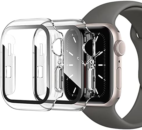 יינבה 2 חבילה משודרגת מארז אטום למים עם מגן מסך עבור Apple Watch Series 3 Series 2 Series 1 38 ממ, 2 ב 1 אביזרי כיסוי זכוכית מחוסמים מגנים מלאים עבור IWatch 38 ממ