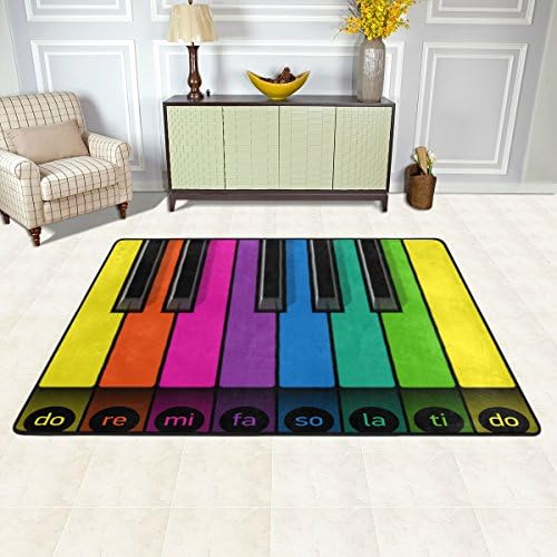 ColourLife שטיחים קלים שטיחים שטיחים שטיחים רכים שטיח שטיח שטיח לילדים לחדר חדר סלון חדר שינה 72 x 48 אינץ 'מפתחות פסנתר