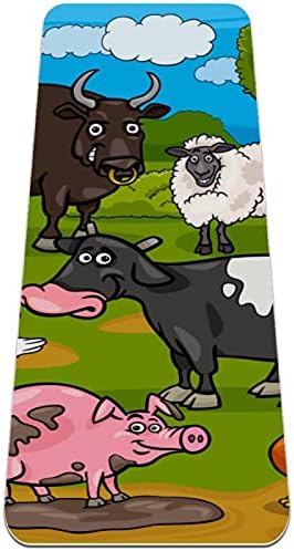 זיבזה חיות משק זין פרה חזיר חמור אווז כבשים פרימיום עבה יוגה מחצלת ידידותי לסביבה גומי בריאות & מגבר; כושר החלקה מחצלת עבור כל סוגים של תרגיל יוגה ופילאטיס