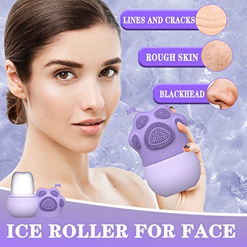 קרח רולר עבור פנים פנים יופי מיני קרח רולר לעיניים, צוואר,כוויות שמש נפיחות הקלה לשימוש חוזר סיליקון פנים קרח מחזיק
