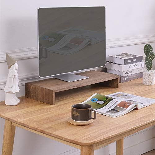 מעמד צג קיריגן עץ-מעמד שולחן עץ למחשב/מחשב נייד / מדפסת טלוויזיה-צג זרועות ומעמדים משכים שולחן למארגני משרד-סביבת עבודה שולחנית