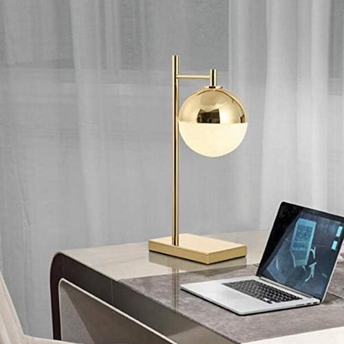 כדור עגול ZHYH מנורת שולחן זהב מנורת שולחן נורדי לחדר לימוד מיטת חדר שינה מיטה מקורה עיצוב בית מתקן תאורה