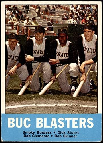 1963 Topps 18 Buc Blasters Roberto Clemente/Bob Skinner/Smoky Burgess/Dick Stuart Pittsburgh Pirates VG+ Pirates