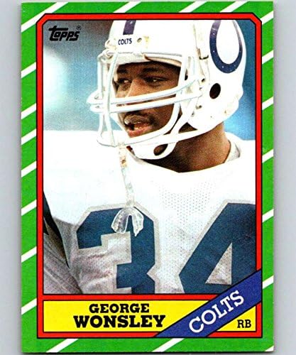 1986 טופפס כדורגל 318 ג'ורג 'וונסלי RC טירון אינדיאנפוליס קולטס כרטיסי מסחר רשמי NFL