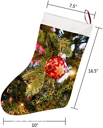 גרבי חג מולד שמח של סנטה, עץ אח גדול של חג המולד עץ תלייה גרביים לקישוט לקישוט לחג המולד בית חג המולד עיצוב מסיבת חג, 10x16.5 אינץ '