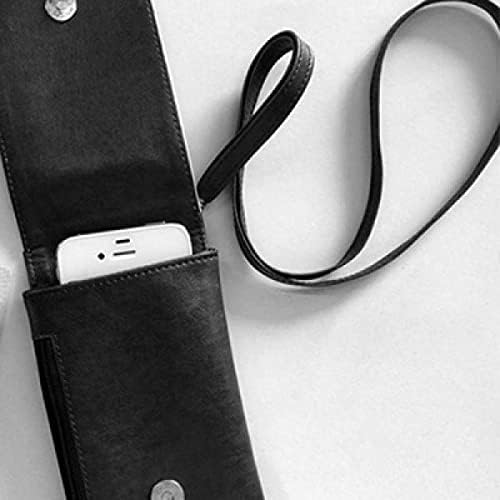 דפוס פרפר לבן אוגרי טלפון ארנק תלייה כיס נייד כיס שחור