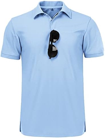 חנון תאורת גברים של פולו חולצה ספורט מזדמן קצר שרוול גולף טניס חולצה