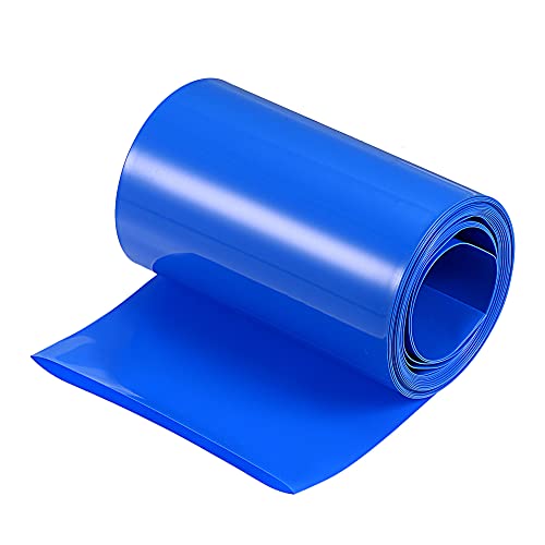 Meccanixity סוללה עוטף PVC חום מכווץ צינורות 75 ממ שטוח 10 מטר בידוד טוב כחול לחבילת סוללה