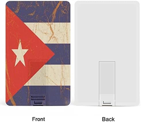דגל קובה על כונן פלאש מקומט על נייר USB כונן אשראי בהתאמה