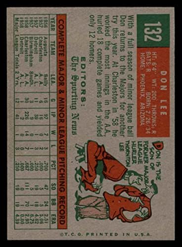 1959 Topps 132 Don Lee Detroit Tigers Ex/MT Tigers