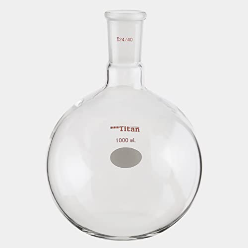 Adamas-Beta 1000 מל צוואר יחיד בקבוק תחתון שטוח עם זכוכית בורוסיליקט קיר כבד 24/40, זכוכית קיר כבד