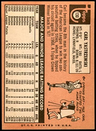 1969 Topps 130 קרל יסטרזמסקי בוסטון רד סוקס אקס רד סוקס