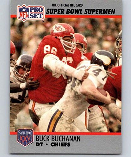1990 Pro Set NFL כדורגל סופרבול 16081 BUCK BUCHANAN CANSAS CITY CARED CARD CARD TRADE RACKER של ליגת הכדורגל הלאומית