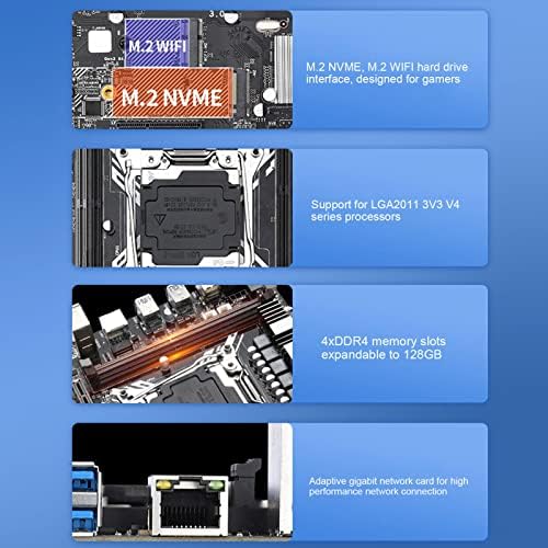 X99M G לוח אם שולחני, 4 DDR4 128GB LGA 2011 3 לוח מחשב עבור אינטל עבור XEON E5, M.2 WIFI PORT M ATX משחקי אם, 4 SATA3.0, 6 USB2.0, 4 USB3.0, M.2 NVME PORT PORT