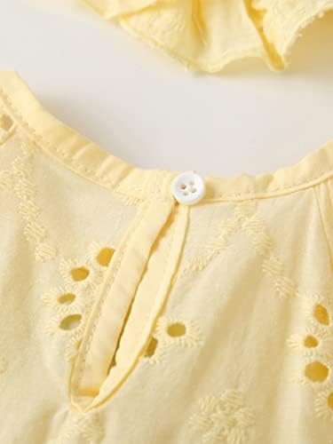 יארטינה יילוד תינוקות בנות קיץ פרוע שמלת רומפר שרוול קצר