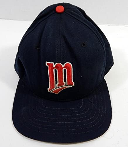 1989-95 תאומים של מינסוטה מארק גוטרי 53 משחק נעשה שימוש ב- Navy Hat M-L DP22661-משחק כובעי MLB משומשים