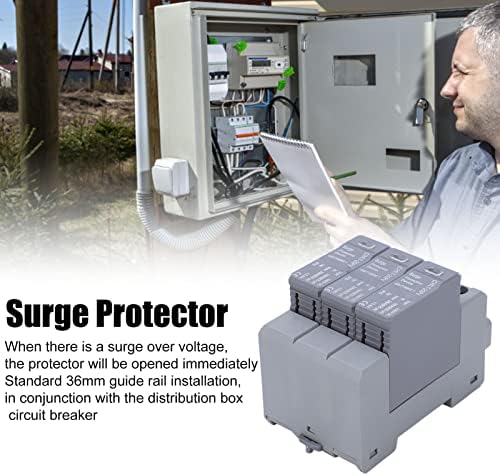 FTVogue Lightning Surge Surge Surge Surge Protector PV DC מכשיר הגנה מפני מתח 1000V 10KA עד 20KA, מגן מתח מגן