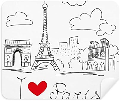 אני אוהב פריז צרפת אייפל מגדל קו ניקוי בד מסך מנקה 2 יחידות זמש בד