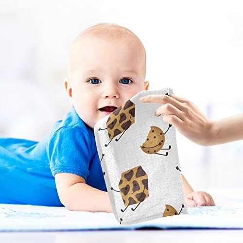 VVFELIXL מטלוני כביסה לתינוקות עוגיות כותנה שוקולד חלב תינוקות תקופת רחצה במוסלין מגבת פנים רכה לתינוקות לתינוקות יילודים מגבונים לתינוקות, 11.8 x 11.8 אינץ ', 3 חבילה לבנה