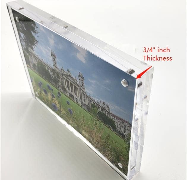 מסגרת צילום אקרילית של Billyjoe Acrylic 8x10 חבילת קופסאות מתנה, 20 מסגרות מגנטיות עבותות יותר דו צדדיות מסגרות תמונה, תצוגת כרטיס שולחן עבודה ללא מסגרת 24 ממ עובי)