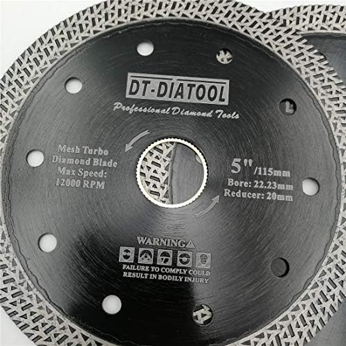 DT-Diatool 4 אינץ 'אריחים חיתוך חיתוך חרסינה חבילת קרמיקה של 5 עם קטע יהלומי רשת טורבו