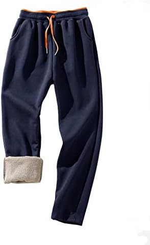 מכנסי טרנינג גלי של Hesayep Sherpa מכנסי טרנינג מרופדים מכנסיים חמים מכנסיים חמים טרקלין מכנסיים אתלטים עם כיסים