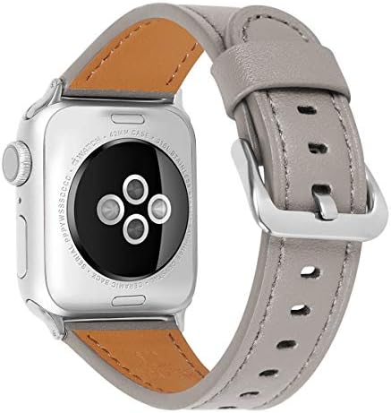 JIKE תואם להקת Apple Watch 38 ממ 40 ממ, 41 ממ רצועת שעון עור מקורית תואמת לסדרת Apple Watch 7/6/5/4/3/2/1, SE Sport ומהדורה
